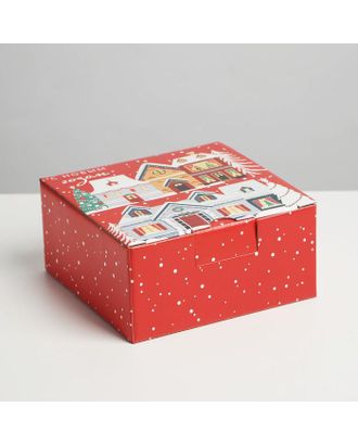 Коробка складная «Зимний город», 15 × 15 × 7 см арт. СМЛ-163774-1-СМЛ0006971394