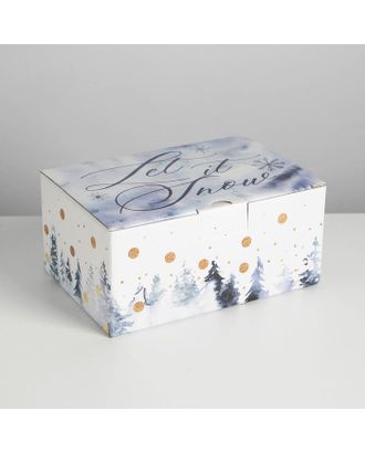 Коробка складная «Let it snow», 22 × 15 × 10 см арт. СМЛ-163778-1-СМЛ0006971409