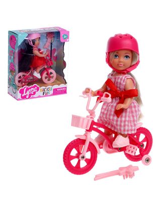 Кукла малышка "Lyna на велопрогулке" с велосипедом и аксессуарами, МИКС арт. СМЛ-191480-1-СМЛ0006975669