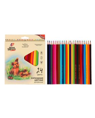 Цветные карандаши 24 цвета «Школа Творчества», трёхгранные арт. СМЛ-180903-1-СМЛ0006988513