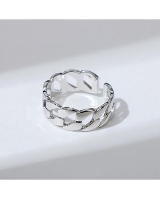 Кольцо "Цепь" круглые звенья, цвет серебро, безразмерное арт. СМЛ-169958-1-СМЛ0007005455