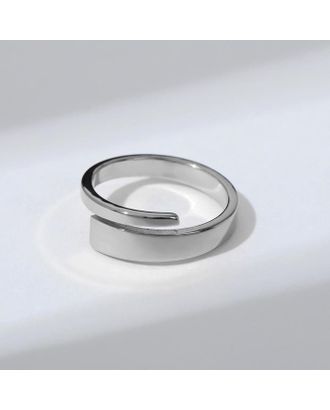 Кольцо "Гладкие линии", цвет серебро, безразмерное арт. СМЛ-170429-1-СМЛ0007005482