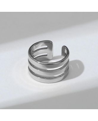 Кольцо "Тринити" гладкие линии, цвет серебро, безразмерное арт. СМЛ-169991-1-СМЛ0007005489