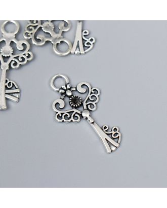 Декор для творчества металл "Ключ Узорчатый" серебро 3884M012 3,3х1,8 см арт. СМЛ-201434-1-СМЛ0007006205