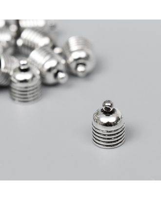 Концевик металл для творчества "Купол с полосками" серебро G115B347 1,3х1 см арт. СМЛ-201496-1-СМЛ0007006285