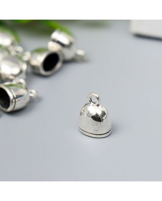 Концевик металл для творчества "Купол 1 линия" серебро G160B641 1,4х1,1 см арт. СМЛ-201497-1-СМЛ0007006286
