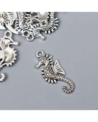 Декор металл для творчества "Морской конёк" серебро G142B709 2,9х1,2 см арт. СМЛ-201570-1-СМЛ0007006384