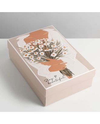 Коробка складная «Ромашки», 30 × 20 × 9 см арт. СМЛ-168145-1-СМЛ0007007703