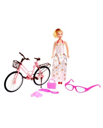 Кукла модель "Стефани на вело прогулке" с велосипедом, очками и аксессуарами, МИКС арт. СМЛ-223051-1-СМЛ0007013620