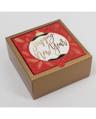 Коробка складная «Новогодняя»,  15 × 15 × 7 см арт. СМЛ-167703-1-СМЛ0007036393