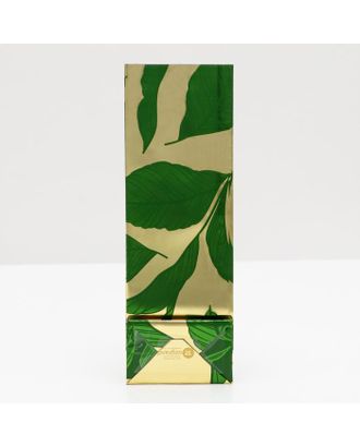 Пакет бумажный фасовочный, 4-хслойный, золотой «Зелёный лист», окно, 8 х 5 х 24 см арт. СМЛ-164719-1-СМЛ0007040538