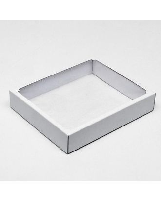 Коробка сборная без печати крышка-дно белая с окном 37 х 32 х 7 см, набор 5 шт. арт. СМЛ-157530-1-СМЛ0007041928