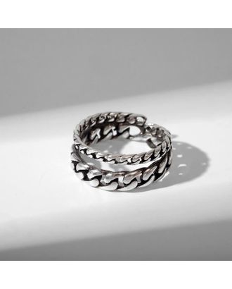 Кольцо "Верёвка"тренд, цвет чернёное серебро, безразмерное арт. СМЛ-169516-1-СМЛ0007050656