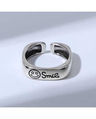 Кольцо "Медь" улыбка, цвет чернёное серебро, безразмерное арт. СМЛ-227624-1-СМЛ0007054225