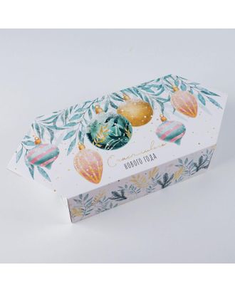 Сборная коробка‒конфета «Акварельный новый год», 18 × 28 × 10 см арт. СМЛ-180097-2-СМЛ0007060238