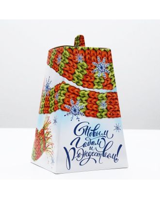 Подарочная коробка "Снеговик-почтовик", 14,3 х 12 х 21,4 см арт. СМЛ-164335-1-СМЛ0007063706