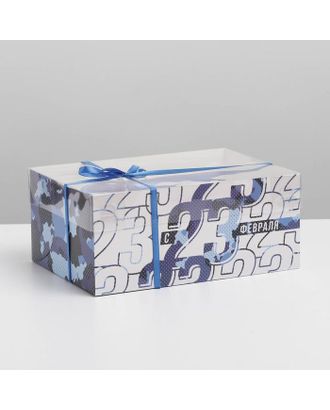 Коробка для капкейков с PVC крышкой "23 февраля" 23 × 16 × 10 см арт. СМЛ-183284-1-СМЛ0007064428