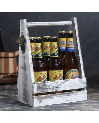 Ящик для пива 22,5х15,5х33 см под 6 бутылок, состаренный арт. СМЛ-164478-1-СМЛ0007090753