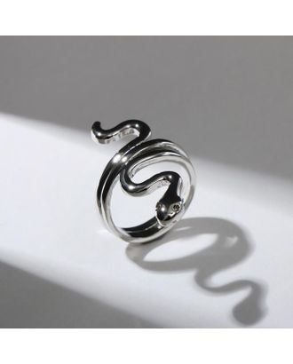 Кольцо "Змея" спиралька, цвет серебро, безразмерное арт. СМЛ-159025-1-СМЛ0007104892
