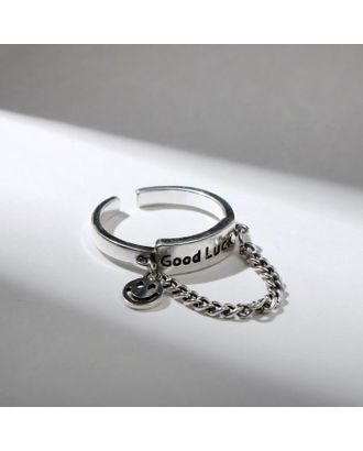 Кольцо "Смайл" цепи, цвет чернёное серебро, безразмерное арт. СМЛ-159042-1-СМЛ0007104911
