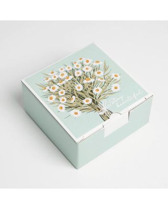 Коробка‒пенал «Ромашки», 15 × 15 × 7 см арт. СМЛ-185169-1-СМЛ0007107434