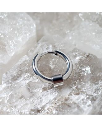 Пирсинг в ухо "Кольцо" овал, d=1,3см, цвет серебро арт. СМЛ-214233-1-СМЛ0007114623