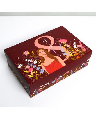 Коробка складная «8 марта, girl»,  21 × 15 × 7 см арт. СМЛ-190701-2-СМЛ0007119033