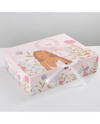 Коробка складная подарочная «8 марта, Girl», 31 × 24,5 × 9 см арт. СМЛ-170308-1-СМЛ0007120078
