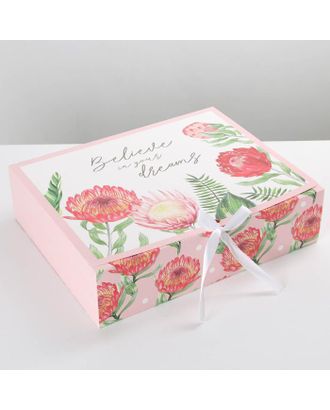 Коробка складная подарочная «Цветы», 31 × 24,5 × 9 см арт. СМЛ-170309-1-СМЛ0007120079