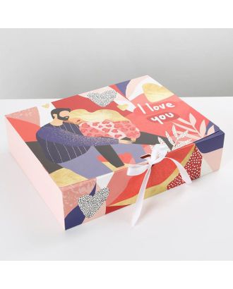 Коробка складная подарочная «I love you», 31 × 24,5 × 9 см арт. СМЛ-170312-1-СМЛ0007120082