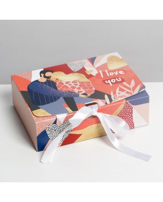 Коробка складная подарочная «I love you», 16.5 × 12.5 × 5 см арт. СМЛ-168161-1-СМЛ0007120106