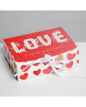 Коробка складная подарочная «LOVE», 16.5 × 12.5 × 5 см арт. СМЛ-168162-1-СМЛ0007120107