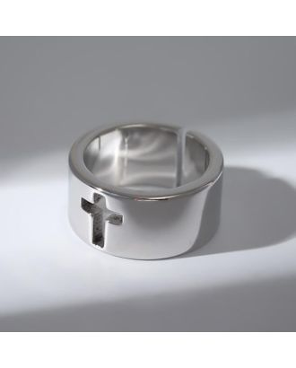 Кольцо "Титан" широкое, цвет серебро, безразмерное арт. СМЛ-163539-1-СМЛ0007120503