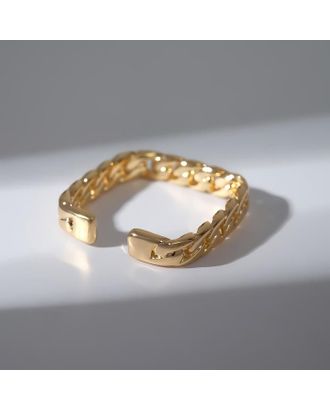 Кольцо "Завитки" квардрат, цвет золото, безразмерное арт. СМЛ-163543-1-СМЛ0007120507