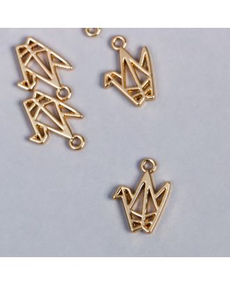 Декор для творчества металл "Голубь оригами" золото 1,1х1,5 см арт. СМЛ-229693-1-СМЛ0007136526