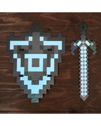 Набор деревянных сувениров "Алмазное оружие" щит, меч арт. СМЛ-163140-1-СМЛ0007139102