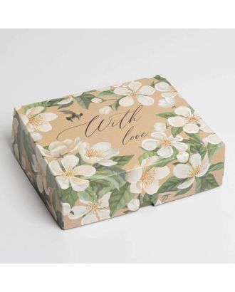 Коробка для кондитерских изделий With love , 17 × 20 × 6 см арт. СМЛ-184725-1-СМЛ0007150221