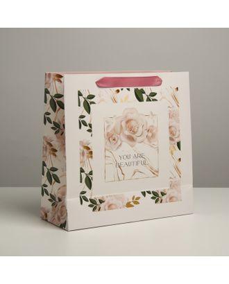 Пакет ламинированный квадратный Beautiful, 30 × 30 × 12 см арт. СМЛ-202374-1-СМЛ0007150758