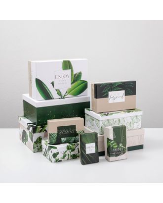 Набор подарочных коробок 10 в 1 «GREEN», 12 × 7 × 4 - 32.5 × 20 × 12.5 см арт. СМЛ-202071-1-СМЛ0007150824