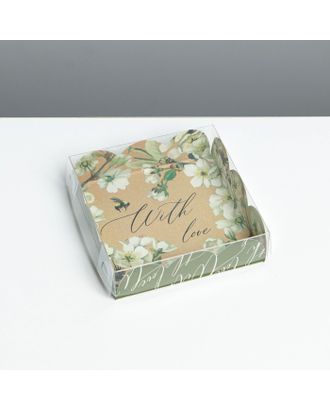 Коробка для кондитерских изделий с PVC крышкой «Пчелка», 10,5 × 10,5 × 3 см арт. СМЛ-194590-1-СМЛ0007155163