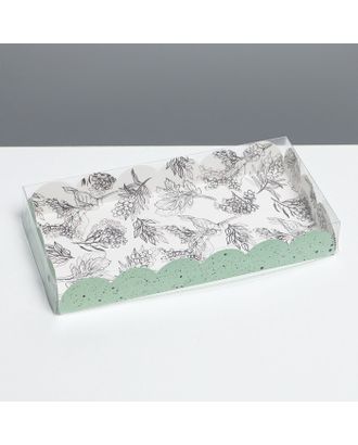 Коробка для кондитерских изделий с PVC крышкой «Грозди», 10,5 × 21 × 3 см арт. СМЛ-193992-1-СМЛ0007155219