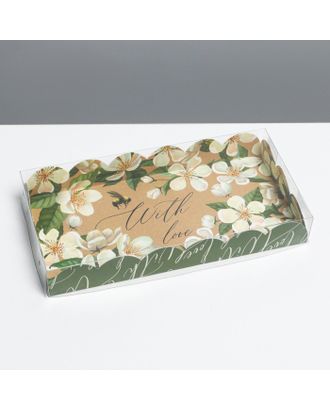 Коробка для кондитерских изделий с PVC крышкой «Пчелка», 10,5 × 21 × 3 см арт. СМЛ-193993-1-СМЛ0007155220