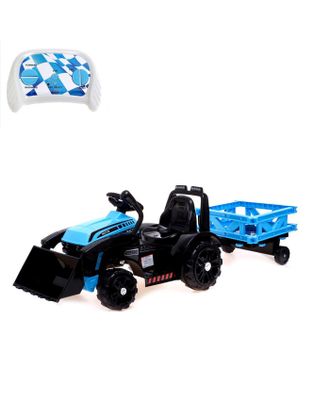 Электромобиль "Трактор", с прицепом, цвет синий арт. СМЛ-225010-1-СМЛ0007167104