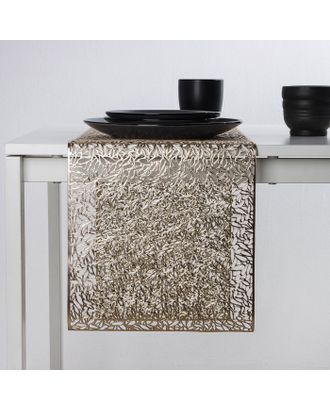 Дорожка на стол Доляна «Манифик», 30×150 см, цвет серебро арт. СМЛ-225845-2-СМЛ0007167236