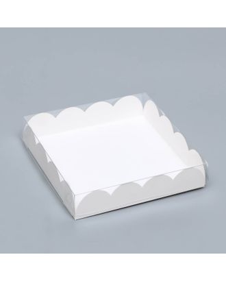 Коробочка для печенья, белая, 15 х 15 х 3 см арт. СМЛ-200791-1-СМЛ0007184423