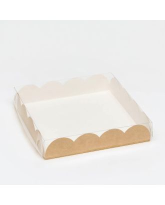 Коробочка для печенья, крафт, 15 х 15 х 3 см арт. СМЛ-200796-1-СМЛ0007184428