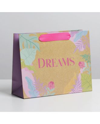 Пакет крафтовый подарочный Dreams, 22 × 17,5 × 8 см арт. СМЛ-214764-1-СМЛ0007188211