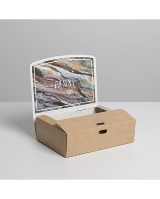 Коробка складная двухсторонняя «Мужская», 20 × 18 × 5 см арт. СМЛ-187953-2-СМЛ0007293442