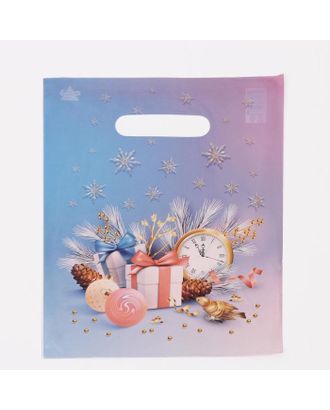 Пакет "Часы с подарками", полиэтиленовый с вырубной ручкой, 30 х 23 см, 30 мкм арт. СМЛ-164269-1-СМЛ0007294924