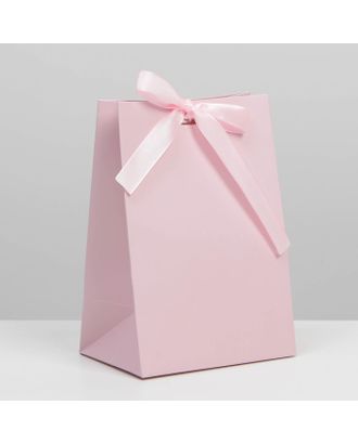Пакет подарочный с лентой «Розовый», 13 × 19 × 9 см арт. СМЛ-225190-1-СМЛ0007303867